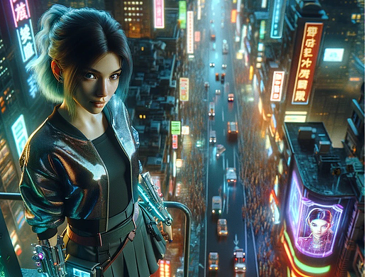 赛博朋克 科技感 鸟瞰图