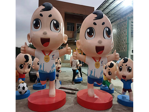 博览会吉祥物IP娃娃闪亮登场上海玻璃钢3D立体卡通雕塑