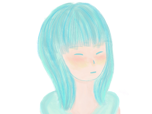 薄荷绿的小女孩