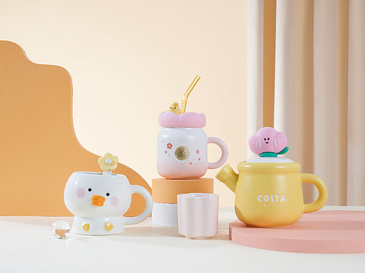 COSTA春季新品杯子拍摄 产品拍摄小黄鸭杯子保温杯