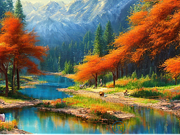 #AI創(chuàng)作實驗室#風(fēng)景油畫二次創(chuàng)作，2048px高清尺寸壁紙