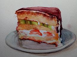 水彩～《美食蛋糕》