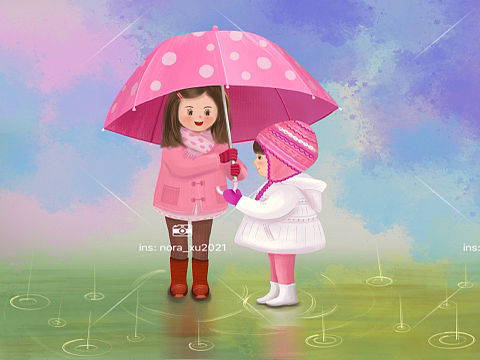 “雨中的小姐妹”