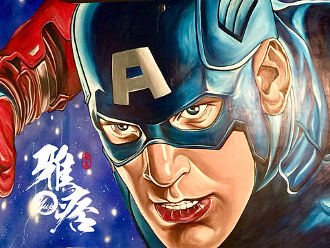 电影工坊主题壁画-美国队长