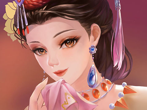 王者荣耀甄姬女儿国皮肤临摹