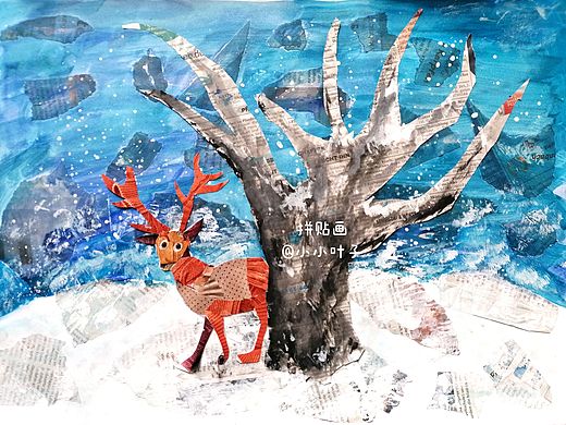 冬天树林里的小鹿