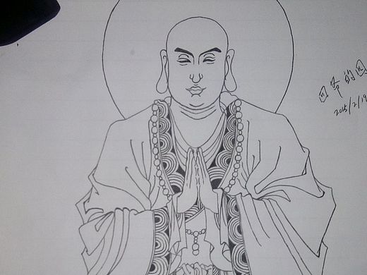 紫色草坪婚礼手绘图