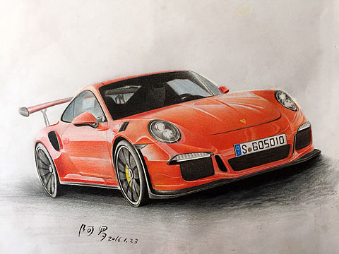 彩铅画～汽车