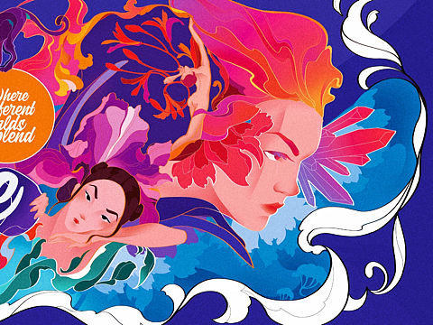 松江印象城围栏 原创插画 