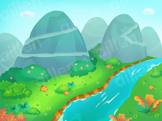 几张为公司儿童教育APP设计的场景，界面，小萌物及道具