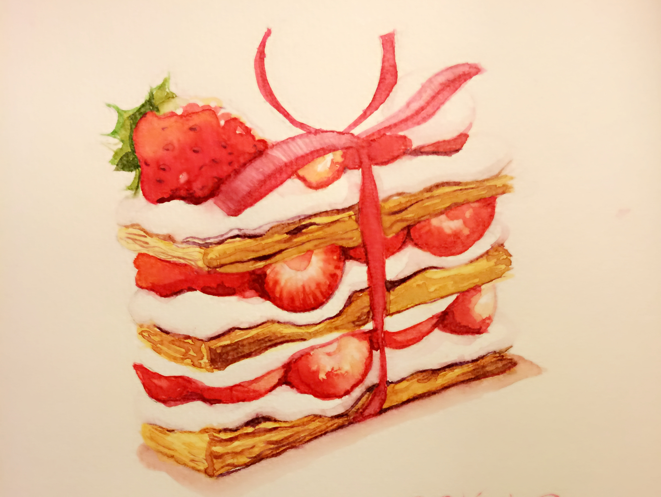 自制酥皮版草莓拿破仑_哔哩哔哩_bilibili