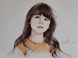 以前畫的一張彩鉛小女孩