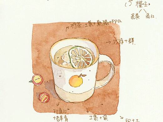 淡彩小插画水彩教程头像水彩手绘森系复古卡通插画手帐