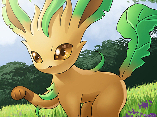 叶伊布插画-绘本11001年前月亮伊布插画-绘本24011年