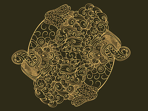 吴哥文创-一个传统图案绘制（个人主页-ZNDY4MTg1MDQ=） - 商业插画 - 站酷设计师没烦恼兔原创素材 - 站酷ZCOOL