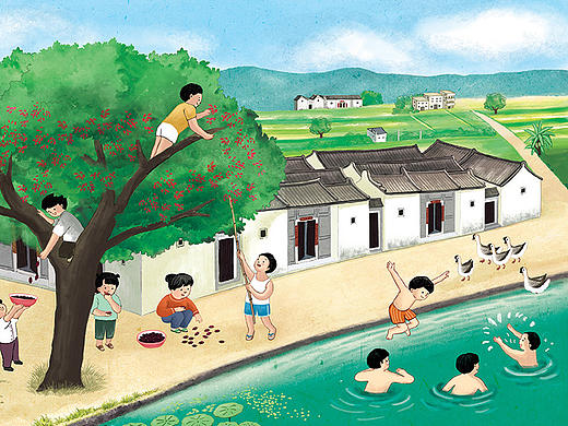 古村酒业品牌推广插画