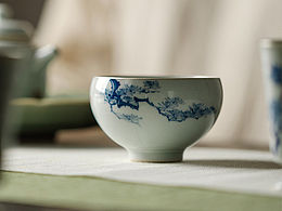 茶席窥美｜手绘青花鎏银主人杯