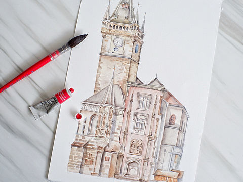 旅途中的水彩定格