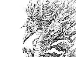 鱼龙混杂线描稿