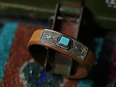 集点手作坊 手工皮具原色意大利 手工银饰 印第安阿美咔叽皮手环