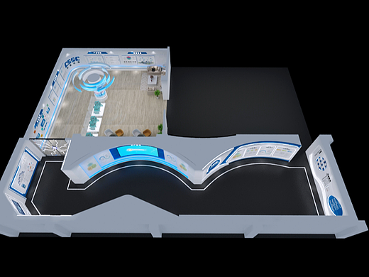 船舶展厅企业文化设计3D效果图