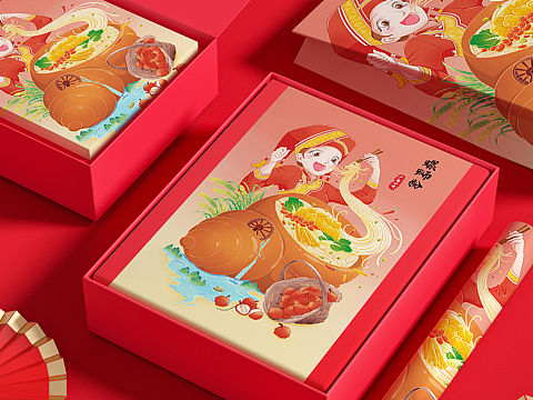 国潮风美食系列之广西柳州小吃螺狮粉(个人主页-ZNjA1MjYwNDA=) - 商业插画 - 站酷设计师铭煊插画设计原创素材 - 站酷ZCOOL