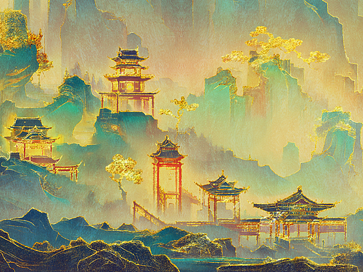 研究用AI出一些国风出图套路：SD出图+PS滤镜