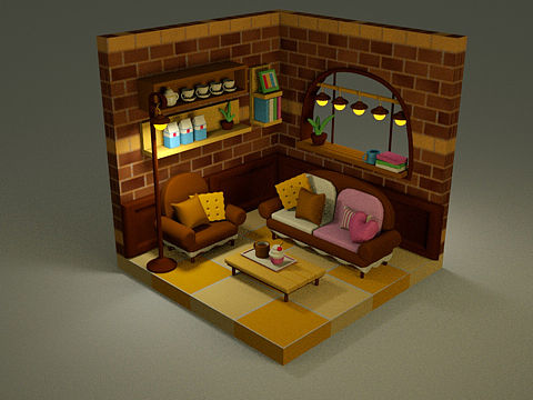 C4D卡通小屋建模