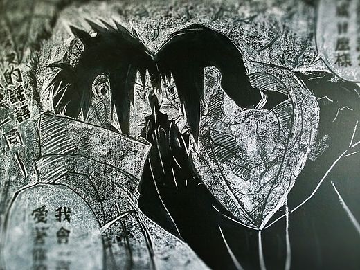 粉笔画——火影忍者 宇智波佐助Uchiha Sasuke&宇智波鼬Uchiha Itachi