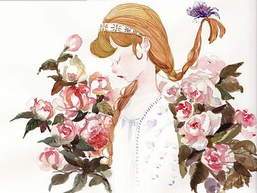 《少女情怀》（个人主页-ZMTQ5MTc2ODA=） - 创作习作 - 站酷设计师子仪YOYI原创素材 - 站酷ZCOOL