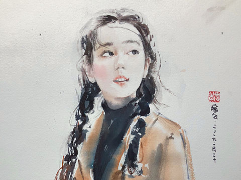 今日水彩人物之迪丽热巴（个人主页-ZMzI3NzgwOTY=） - 绘画 - 站酷设计师鬼公画画原创素材 - 站酷ZCOOL