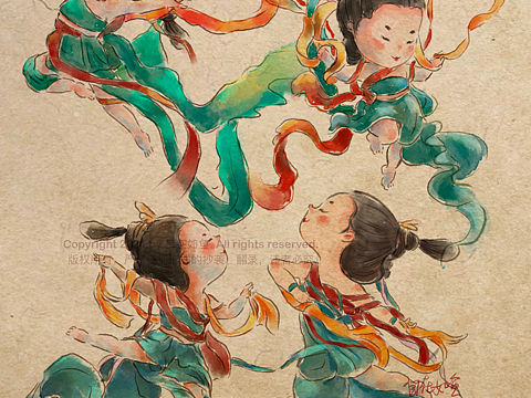 原创插画｜洛神飞天