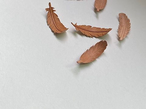 皮雕羽毛耳饰