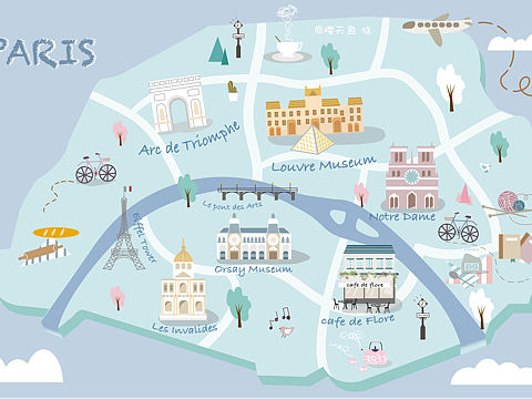 插画✍🏻️练习❹:巴黎地图🗺️