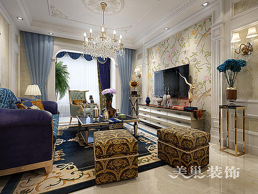 郑州一对新人的浪漫蜗居生活92平简欧风格，优雅尽显高贵的气息（个人主页-ZMjM2MjU3NzI=） - 家装设计 - 站酷设计师美巢设计蒋艳斌原创素材 - 站酷ZCOOL