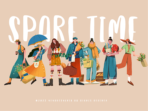 人物插画 春天适合重新出发