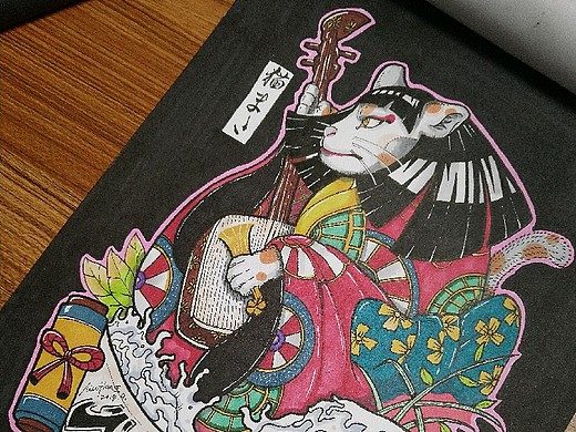 《marginblank》原创插画-百鬼夜行之猫又