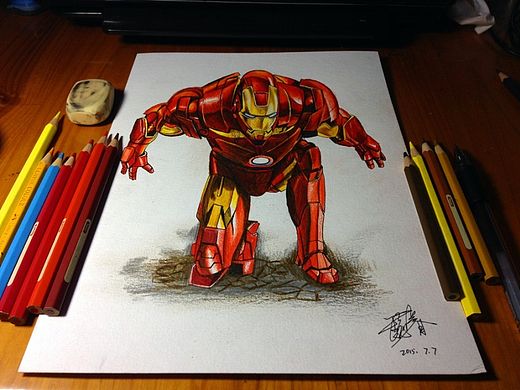 手绘3D——钢铁侠（个人主页-ZMTI2ODY0NTI=） - 绘画 - 站酷设计师画车魏sir原创素材 - 站酷ZCOOL
