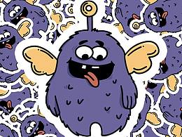 手绘练习| 小怪兽们