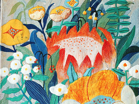 岩彩26/《花丛》