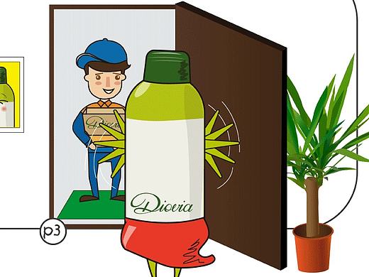 电商化妆品卡通形象diovia－拆快递