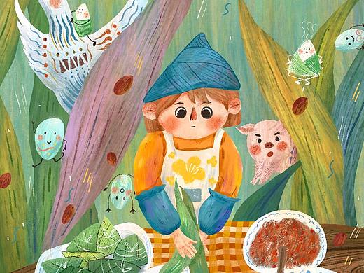 端午節(jié)快樂（個人主頁-ZMzY1NTA0NDg=） - 商業(yè)插畫 - 站酷設(shè)計師yellfish原創(chuàng)素材 - 站酷ZCOOL