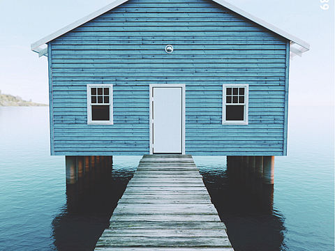 Seashore wooden house