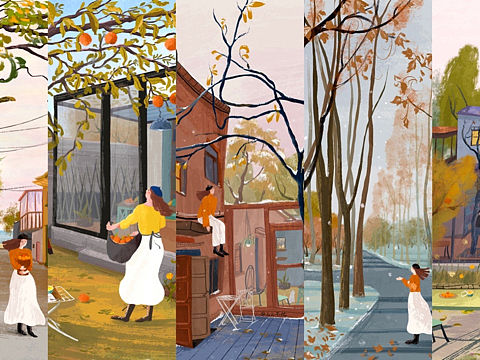 2020插画总结|把书店画成了一本台历