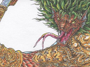 2024.02.09毣柞山海-北山经-虢山-山神（人面蛇身）