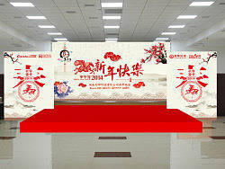 2014新年背景 马年背景 2套舞台背景 马年大吉 新年快 株洲之风 新年舞台效果图