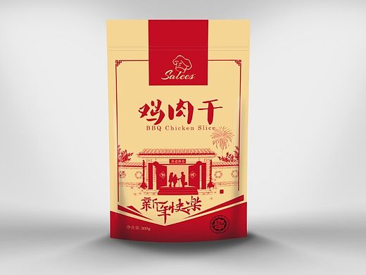 鸡肉干牛皮纸自立袋 食品包装袋设计