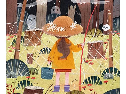 去森林里钓鱼（个人主页-ZNDUxNjcyNTI=） - 儿童插画 - 站酷设计师北山麻雀原创素材 - 站酷ZCOOL