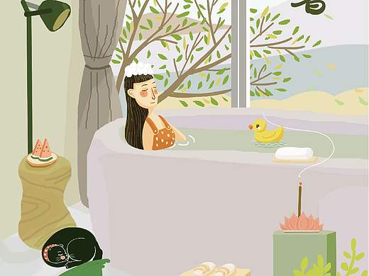 处暑插画（个人主页-ZNDcxNzE3NTY=） - 商业插画 - 站酷设计师迷糊宝宝Misa原创素材 - 站酷ZCOOL