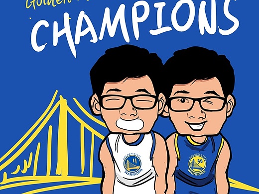 【插画】勇士队是冠军,champions